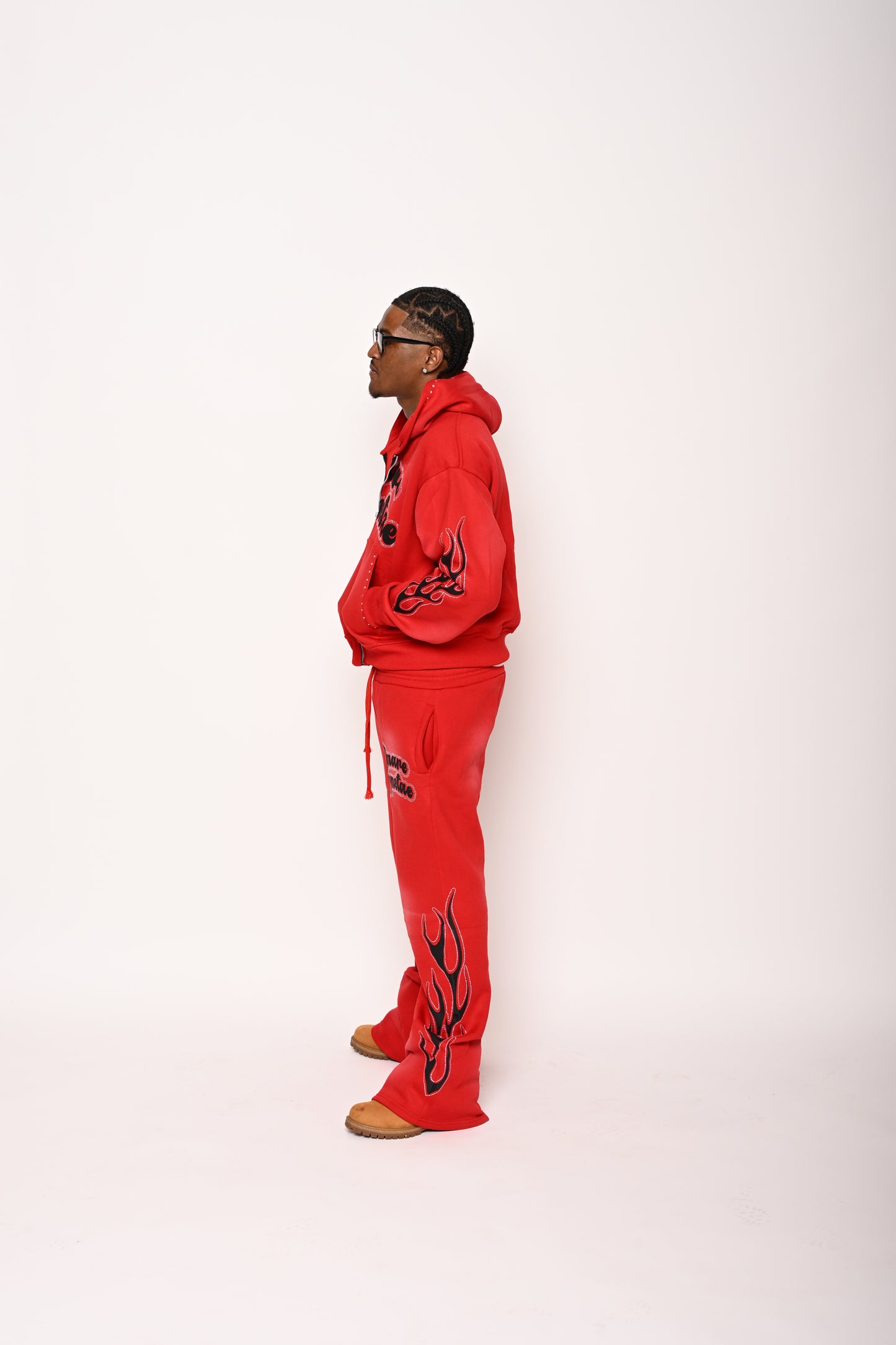 “Amare Monetae Oversize Rhinestone Hoodie & Pants Set”