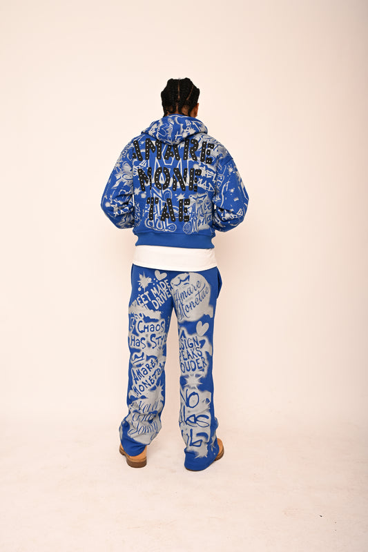 “Amare Monetae Oversize Rhinestone Hoodie & Pants Set”